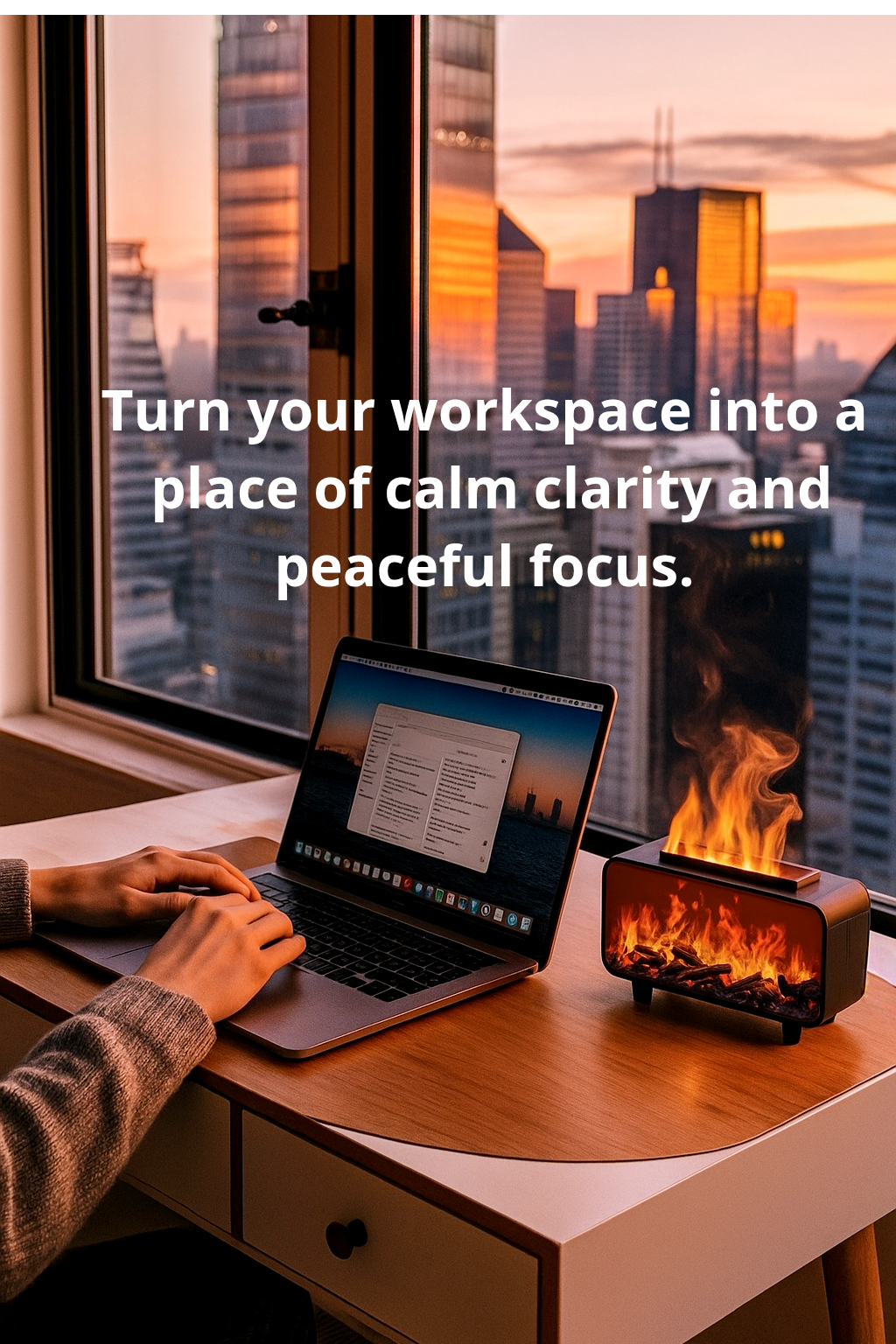 ZenFireplace™ Classic Edition — Mini Fireplace Humidifier & Essential Oil Diffuser