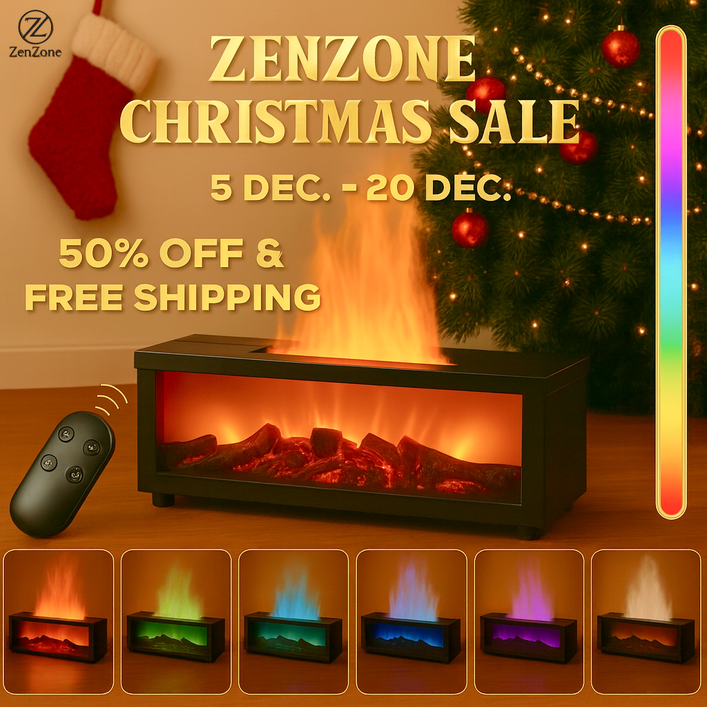 Transform Your Space with the 7-Color Fireplace Diffuser – Aromatherapy and Humidification in One Elegant Design