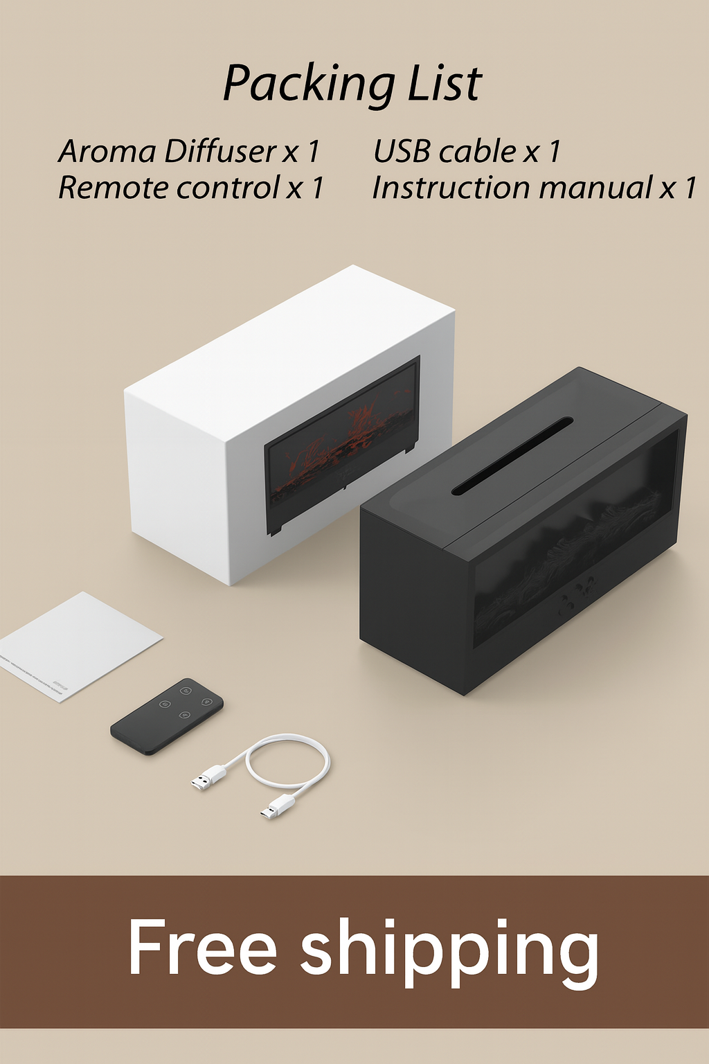 ZenFireplace™ Modern Edition — Colorful Light Flame Essential Oil Diffuser