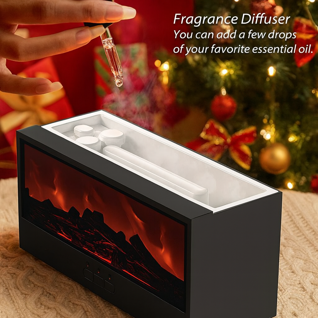 ZenFireplace™ Modern Edition — Colorful Light Flame Essential Oil Diffuser