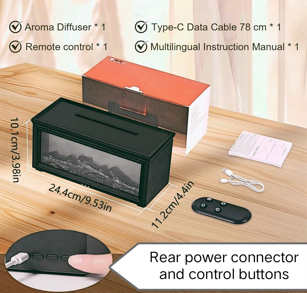 ZenFireplace™ Exclusive Edition — Color-Changing Flame Essential Oil Aromatherapy Diffuser