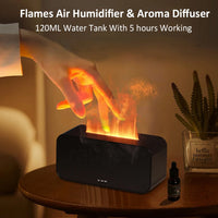 Transform Your Space with the Flame Aroma Humidifier - Essential Oil Diffuser with Captivating Flame Effect and Soothing Night Light