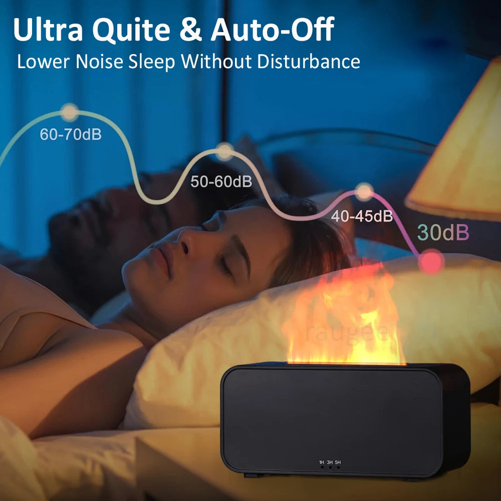 Transform Your Space with the Flame Aroma Humidifier - Essential Oil Diffuser with Captivating Flame Effect and Soothing Night Light