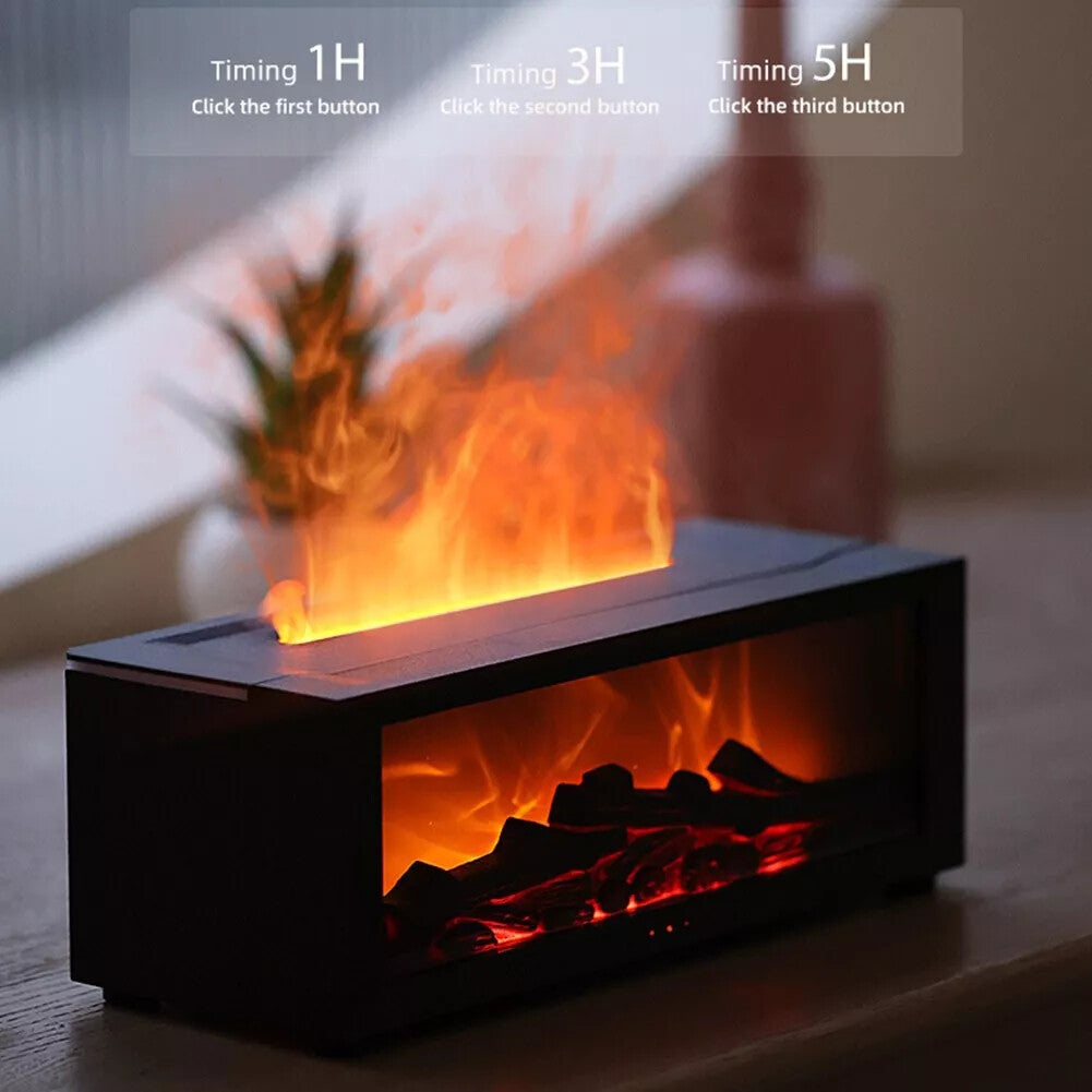 Transform Your Space with the Elegant Fireplace Flame Humidifier – Colorful Light, Essential Oil Diffuser, and Mute Operation