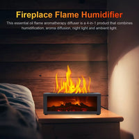 Transform Your Space with the Elegant Fireplace Flame Humidifier – Colorful Light, Essential Oil Diffuser, and Mute Operation